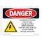 Signmission OSHA Danger Sign, 7" Height, 10" Width, Rigid Plastic, Hazardous Voltage Contact May, Landscape OS-DS-P-710-L-2316 - alternate 1